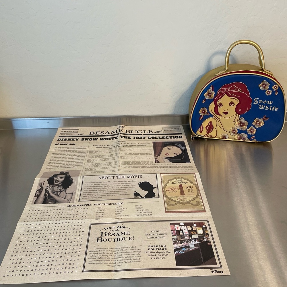 Besame Cosmetics Snow White Travel Bag, 1937 Collection, Snow White Poster